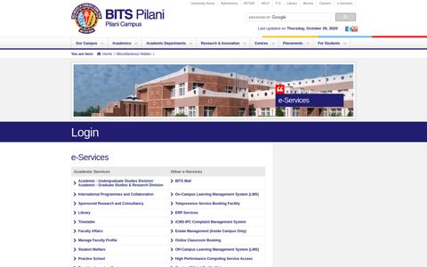 Services - BITS Pilani