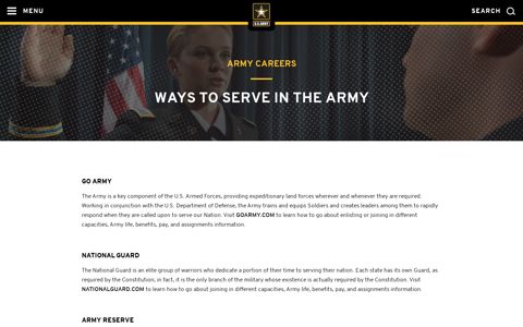 Join and Serve | Jobs and Careers in The United States Army
