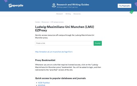 Ludwig-Maximilians-Uni Munchen (LMU) EZProxy - Paperpile