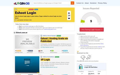 Eshost Login - A database full of login pages from all over the ...