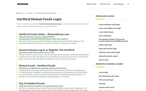 Hartford Mutual Funds Login ❤️ One Click Access - iLoveLogin