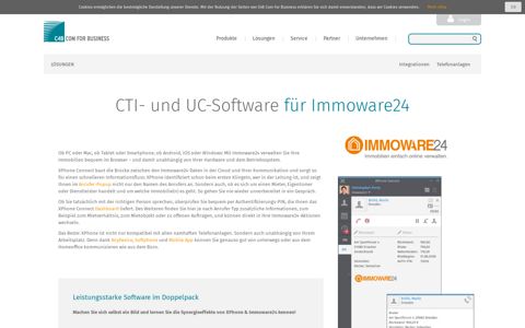 CTI- und UC-Software für Immoware24 - C4B