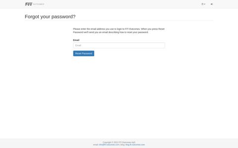Forgot your password? - FIT-Outcomes