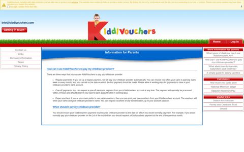 Information for Parents - KiddiVouchers