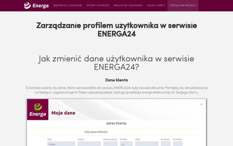 Zarządzanie profilem - ENERGA24