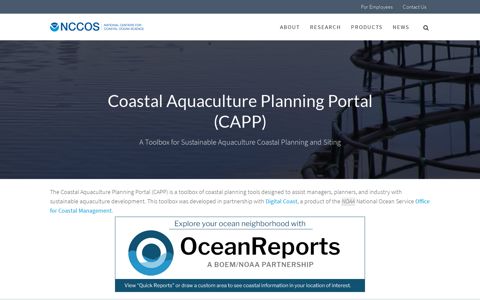 Coastal Aquaculture Planning Portal (CAPP) - NCCOS ...