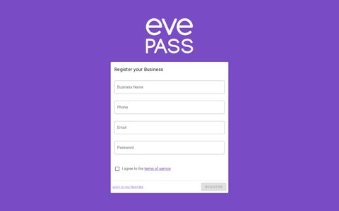 Register your Business - Login to evePASS for Business