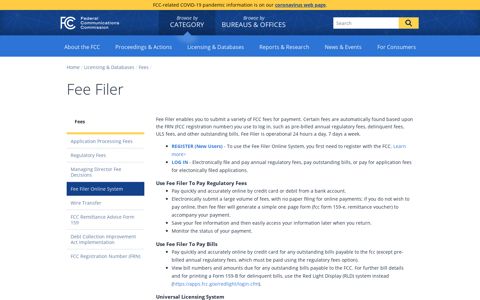 Fee Filer | Federal Communications Commission