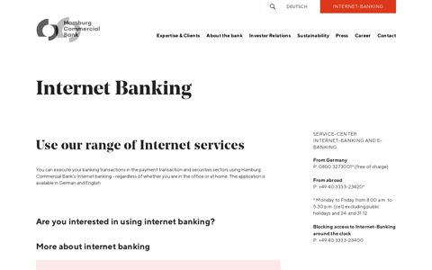 Internet Banking - Hamburg Commercial Bank