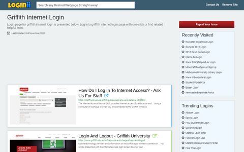 Griffith Internet Login - Loginii.com