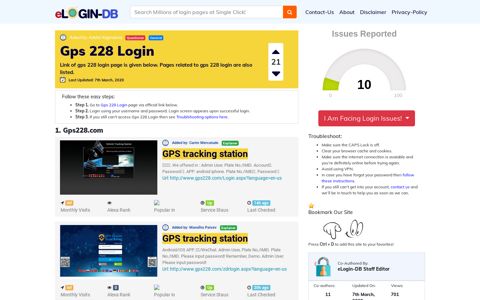 Gps 228 Login - A database full of login pages from all over ...