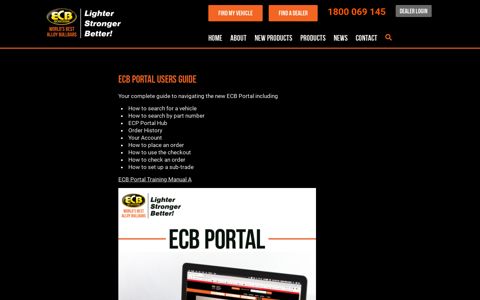 ECB Portal Users Guide - East Coast Bullbars
