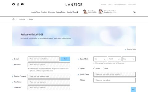 Register - Membership | LANEIGE