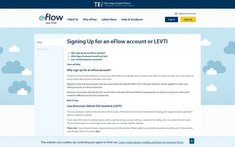 Signing Up for an eFlow account or LEVTI - eFlow.ie