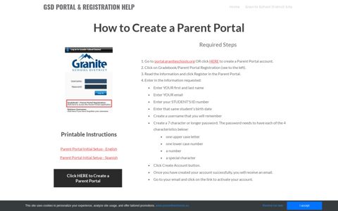 Creating a Parent Portal - GSD PORTAL & REGISTRATION ...