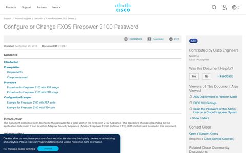 Configure or Change FXOS Firepower 2100 Password - Cisco