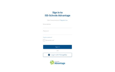 Sign in to ISS-Schrole Advantage