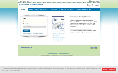 Indian Journal of Dental Research: Online manuscript ...