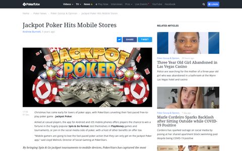 Jackpot Poker Hits Mobile Stores - PokerTube