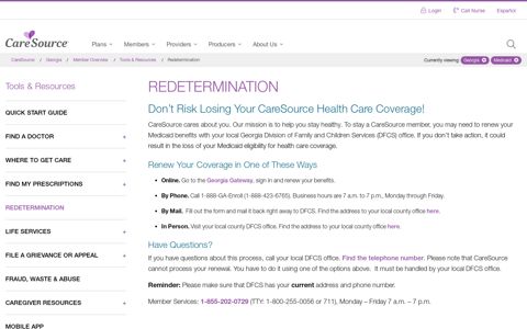 Redetermination | Georgia – Medicaid | CareSource