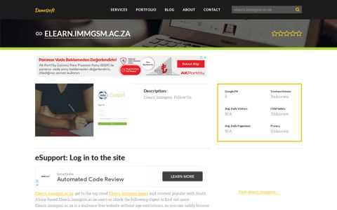 Welcome to Elearn.immgsm.ac.za - ESupport: Log in to the site