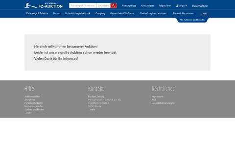 FZ-Auktion: Homepage