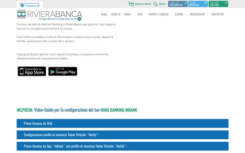 Home banking InBank | RivieraBanca