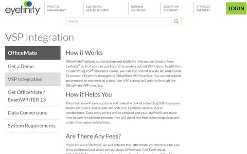 VSP Integration - OfficeMate
