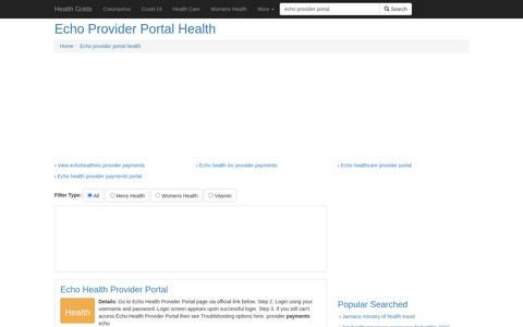 Echo Provider Portal Health - Health Golds