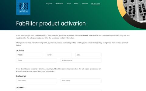 FabFilter product activation