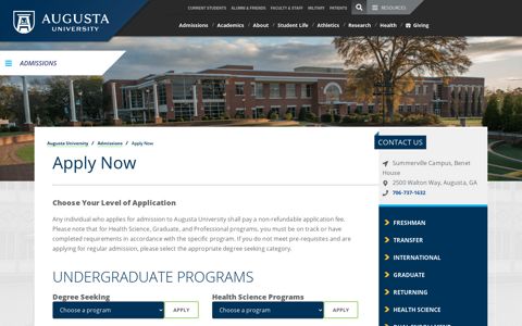 Apply Now - Augusta University