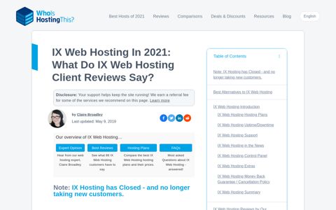 IX Web Hosting In 2020 - WhoIsHostingThis.com