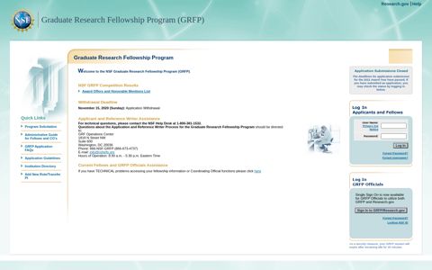 Graduate Research Fellowship Program (GRFP) - Research.gov
