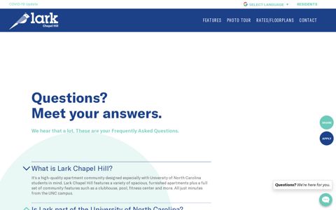 FAQS - Lark Chapel Hill