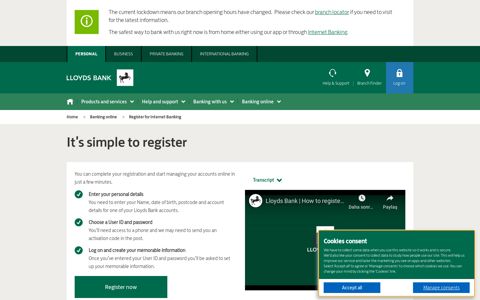 Internet Banking - How to Register for Online ... - Lloyds Bank