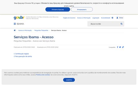 Serviços Ibama - Acesso — Português (Brasil)