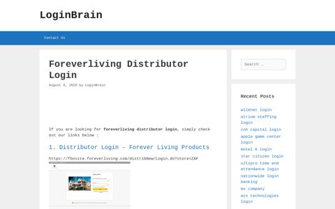 Foreverliving Distributor - Distributor Login - Forever Living ...