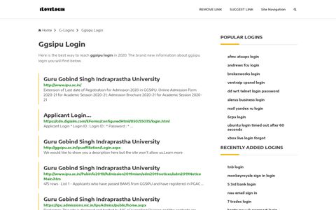 Ggsipu Login ❤️ One Click Access - iLoveLogin