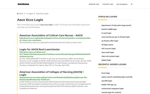 Aacn Ecco Login ❤️ One Click Access - iLoveLogin