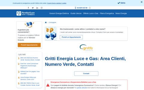 Gritti Energia Luce e Gas: Area Clienti, Numero Verde, Contatti