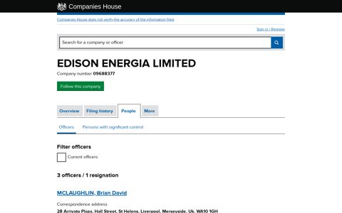 EDISON ENERGIA LIMITED - Officers (free information from ...