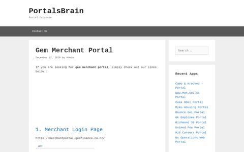 Gem Merchant - Merchant Login Page
