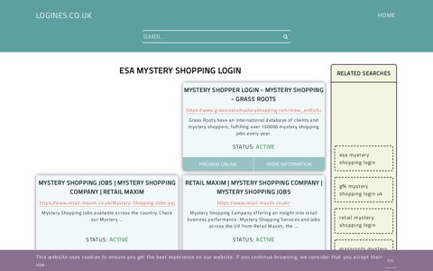 esa mystery shopping login - General Information about Login