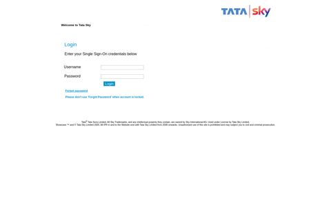 Login - Tata Sky Single Sign-On