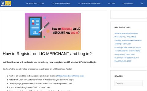 How to Register on LIC MERCHANT and Log in? — LIC ...