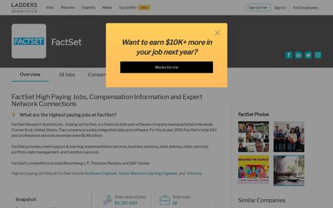 Highest paying jobs at FactSet - The Ladders