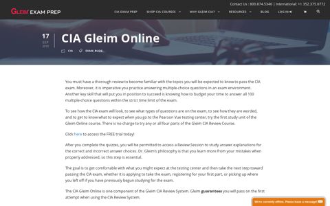 CIA Gleim Online - Gleim Exam Prep