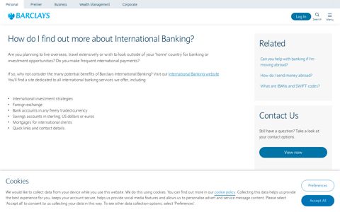 International Banking Information | Barclays