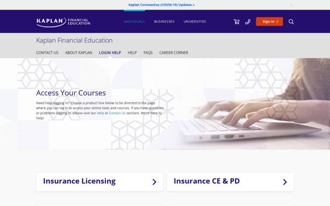 Login to Access Your Courses | Kaplan Financial Education