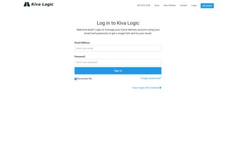 Login to manage your home delivery account | Kiva Logic